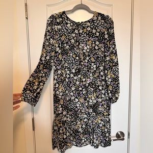 Ann Taylor loose A line long sleeve floral dress